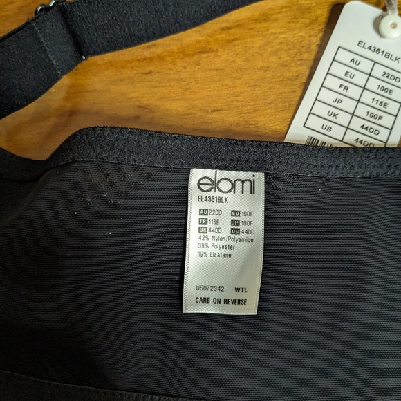Elomi Black Bra 44DD NWT - Picture 10 of 11